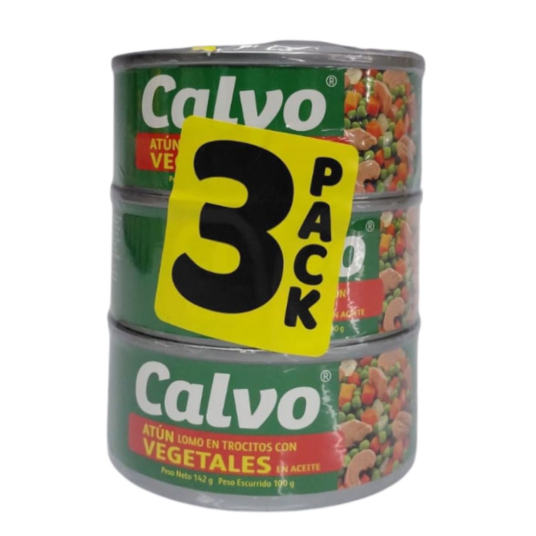 3PACK ATÚN CON VEGETALES CALVO 142GR