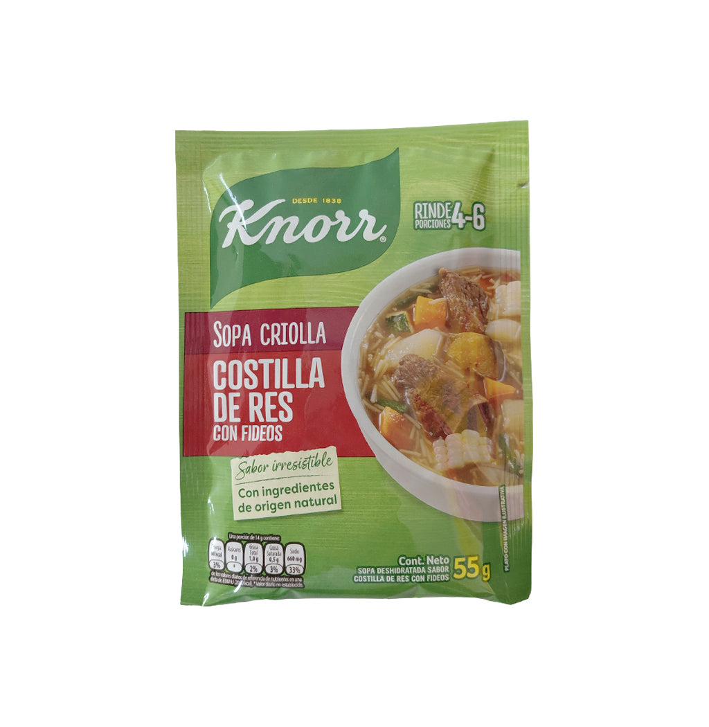 SOPA COSTILLA CRIOLLAFIDEOS KNORR 55GR