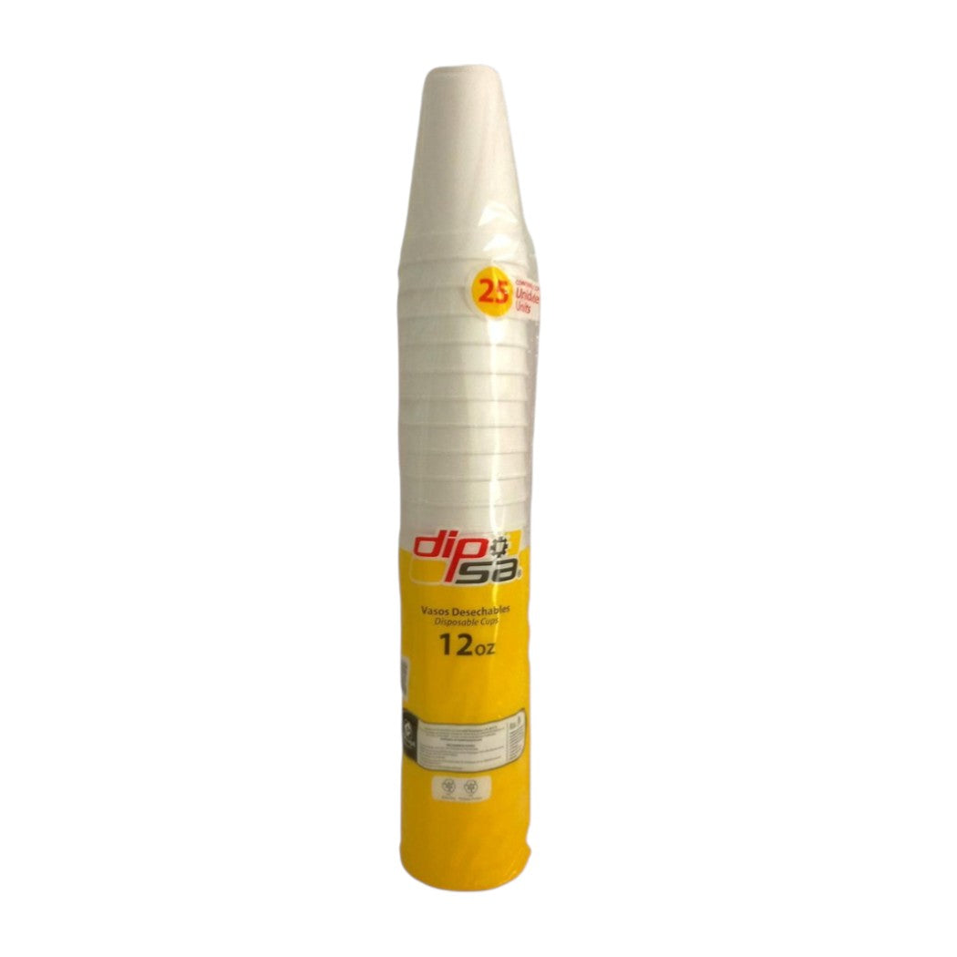 VASOS DESECHABLES DIPSA 12OZ 25U