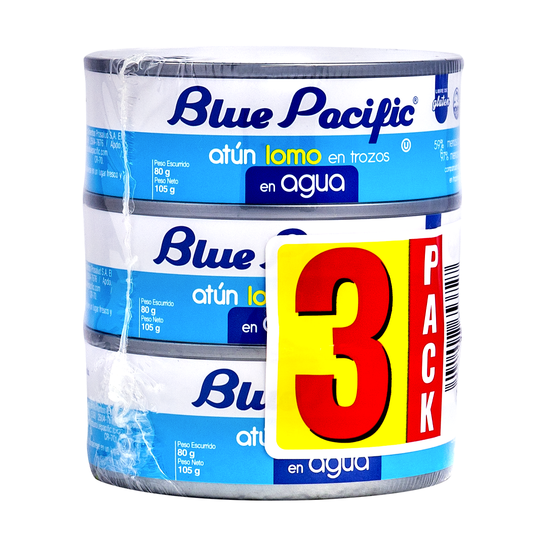 3PACK ATÚN AGUA BLUE PACIFIC 105GR