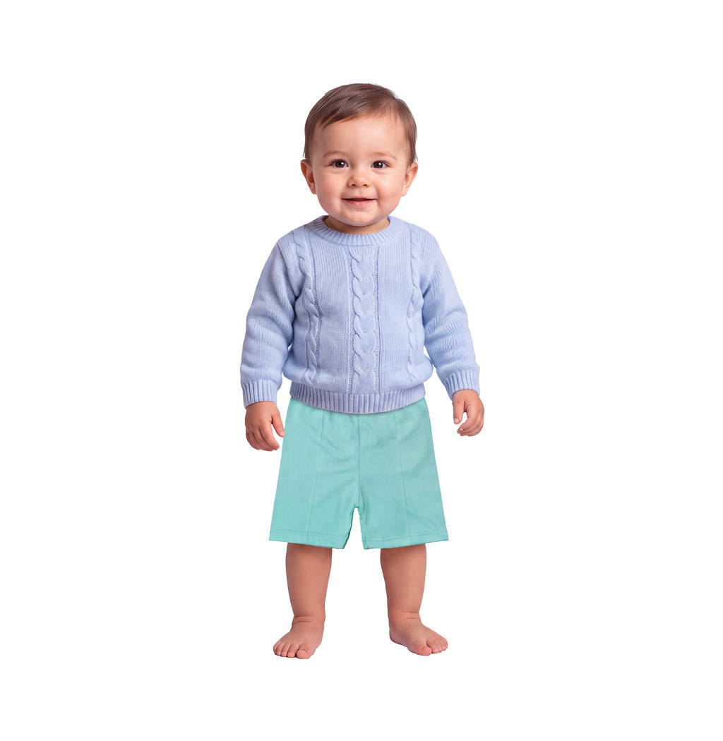 SHORT PARA BEBÉ LISO COLOR PASTEL TALLA 0