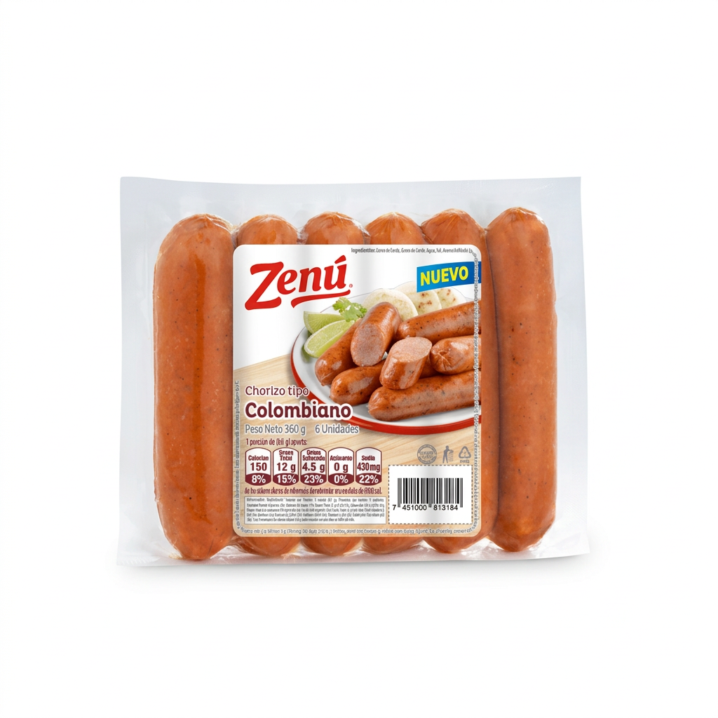 CHORIZO TIPO COLOMBIANO ZENU 360GR