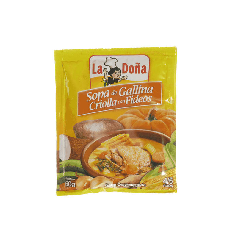 SOPA GALLINA CRIOLLA FIDEO LA DOÑA 60GR