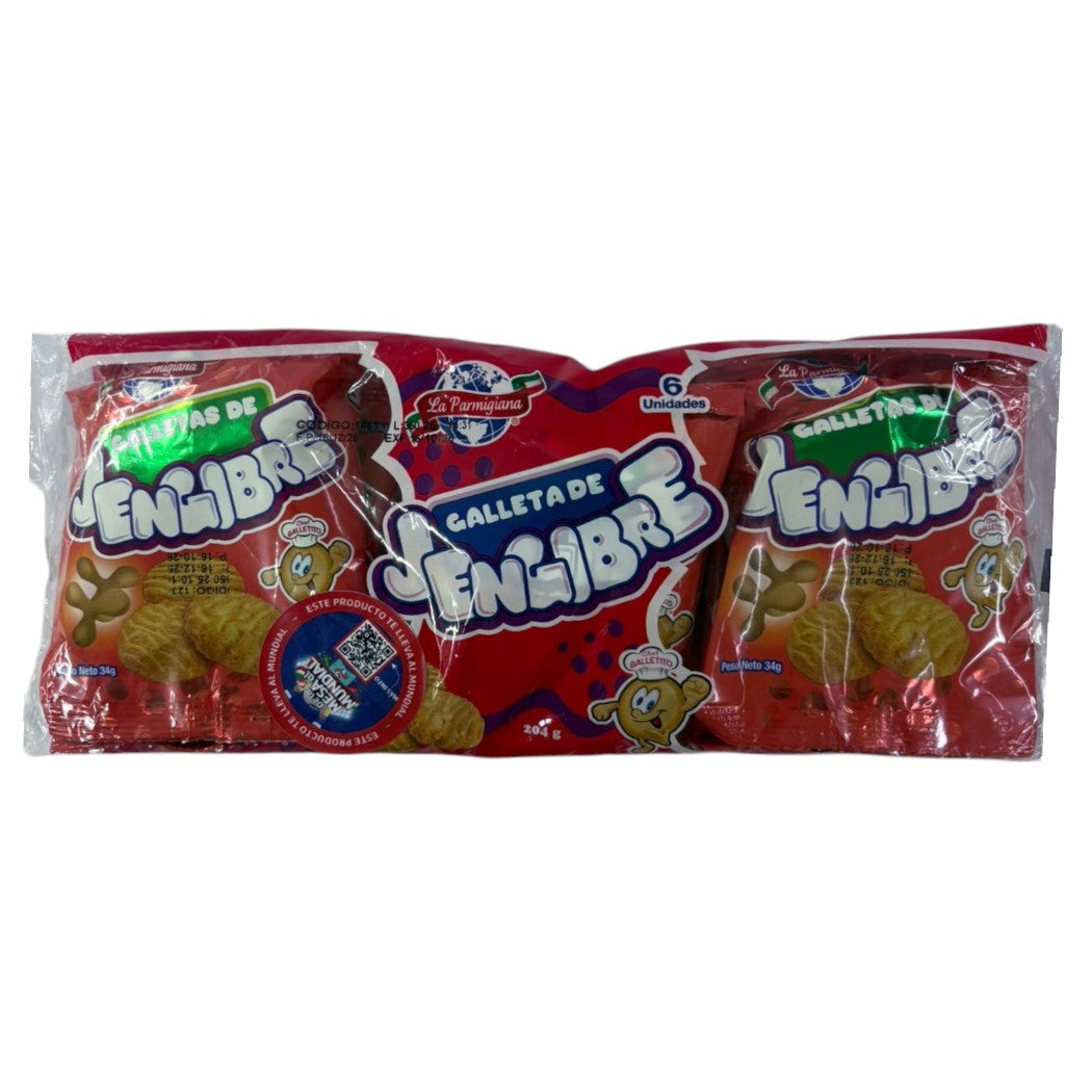 6PACK GALLETA JENGIBRE LA PARMIGIANA 204GR