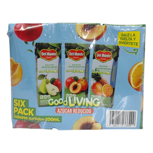 6PACK NECTAR SURTIDO LIGHT DEL MONTE 200ML