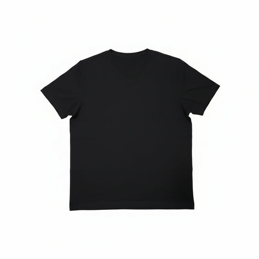 SUETER MANGA CORTA CUELLO V NEGRO