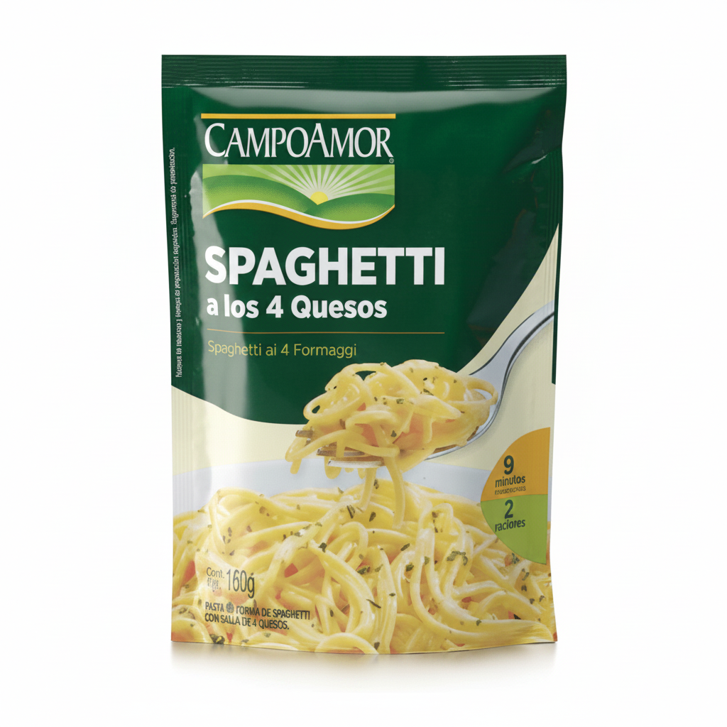 ESPAGUETI 4 QUESOS CAMPO AMOR 160GR