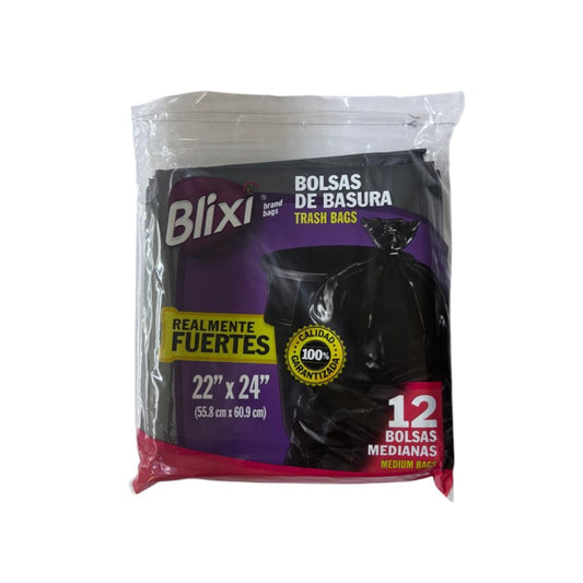 BOLSA DE BASURA NEGRA FLAT M 22X24