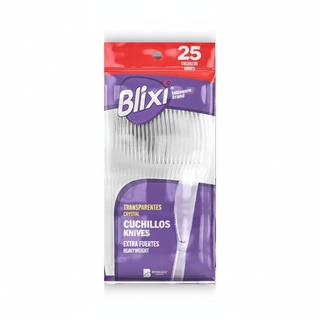CUCHILLO DESECHABLE TRANSPARENTE 25U