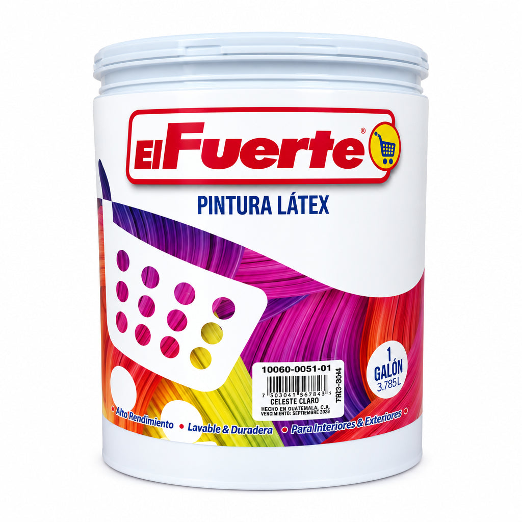 PINTURA LÁTEX CELESTE CLARO EL FUERTE 1G