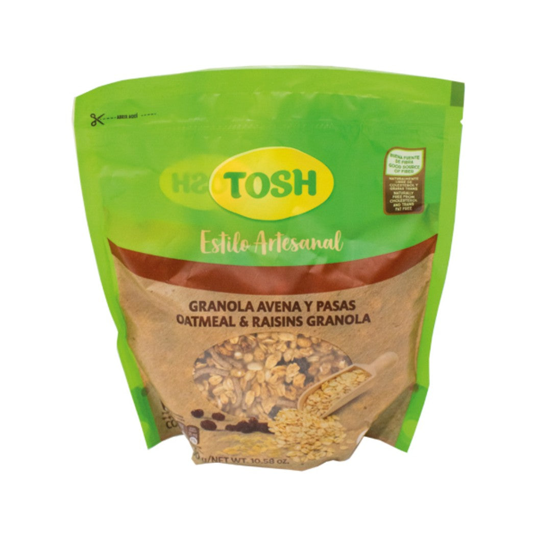 BARRA DE AVENA Y PASAS TOSH 300GR