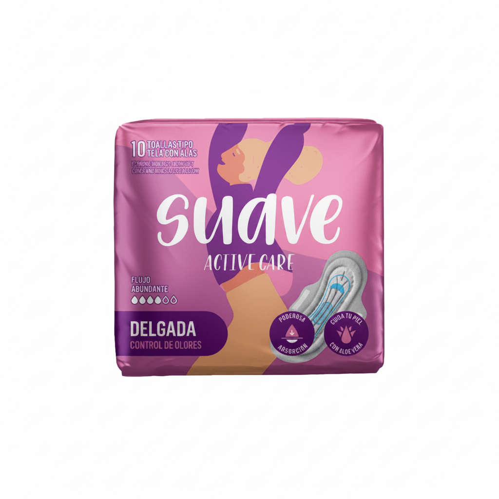 TOALLAS FEMENINAS SUAVE ACTIVE DELGADA 10U