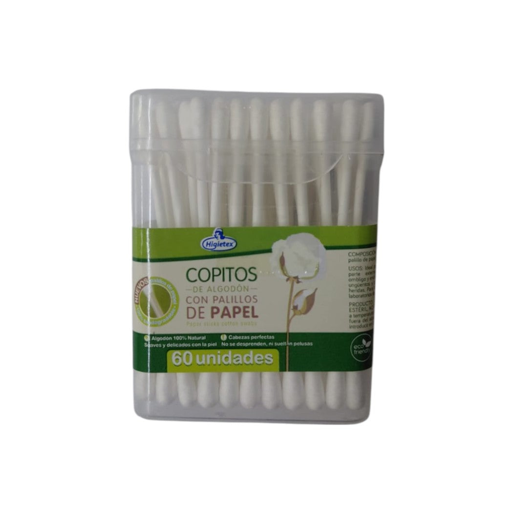 PALILLOS DE OIDO DE PAPEL COPITOS 60U