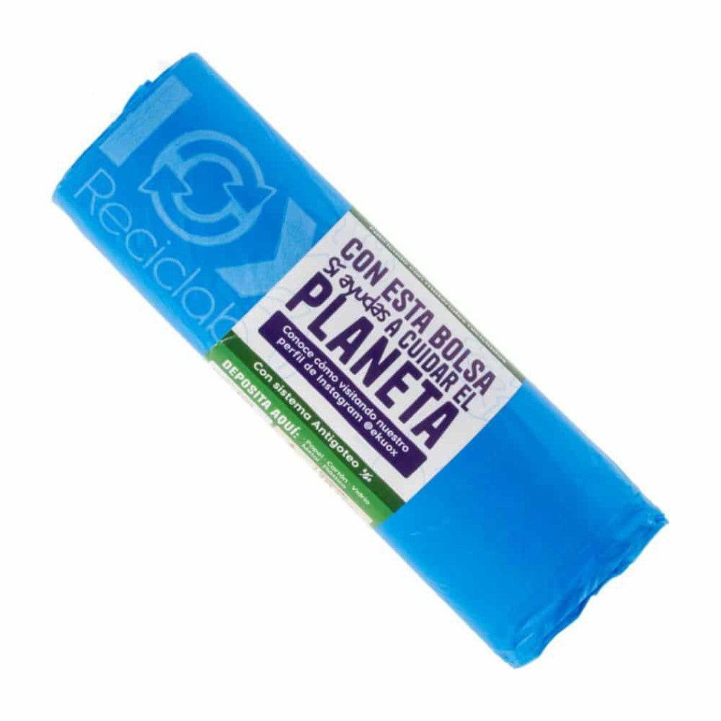 BOLSA DE BASURA AZUL EN ROLLO 10U