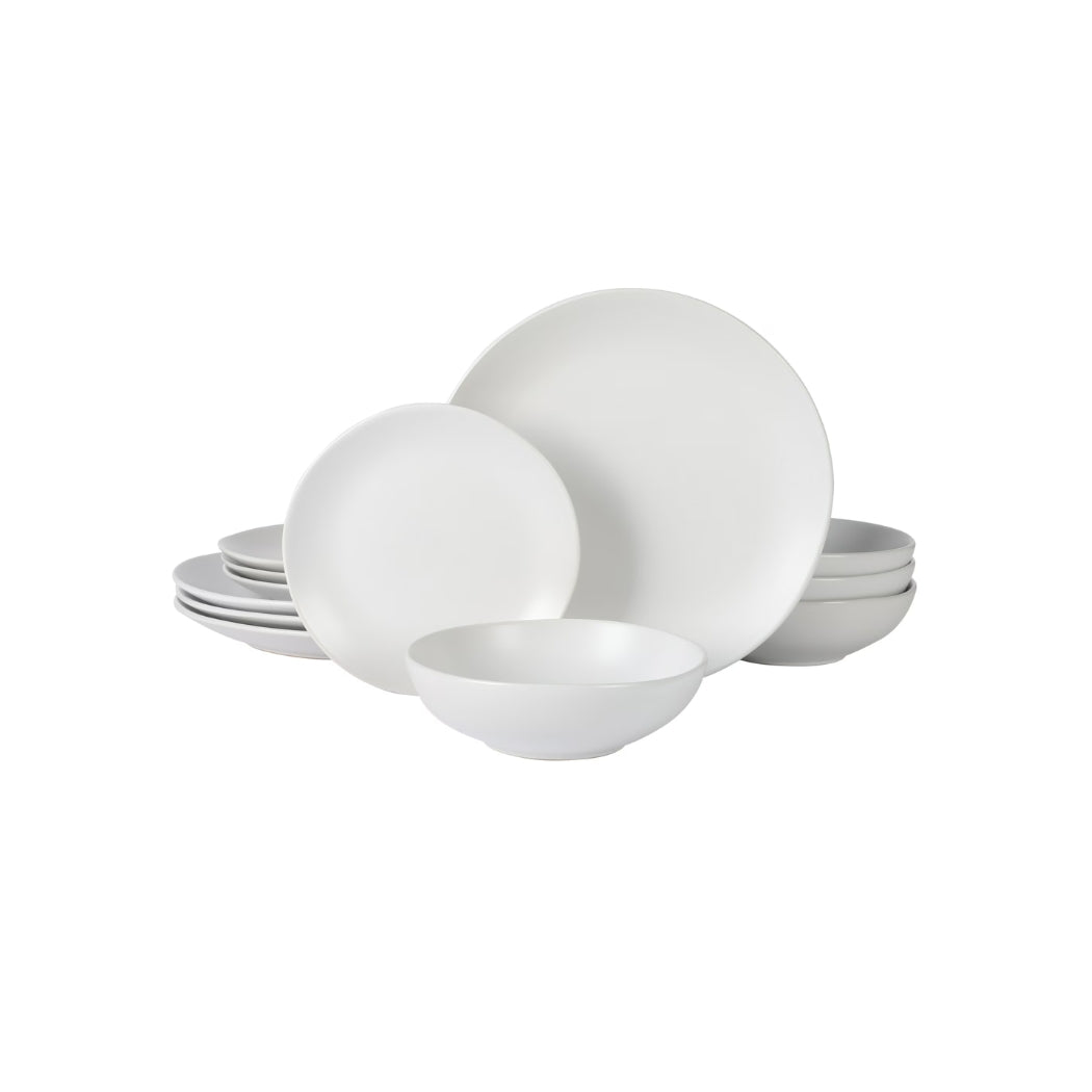 VAJILLA DE CERAMICA BLANCA 12PZS