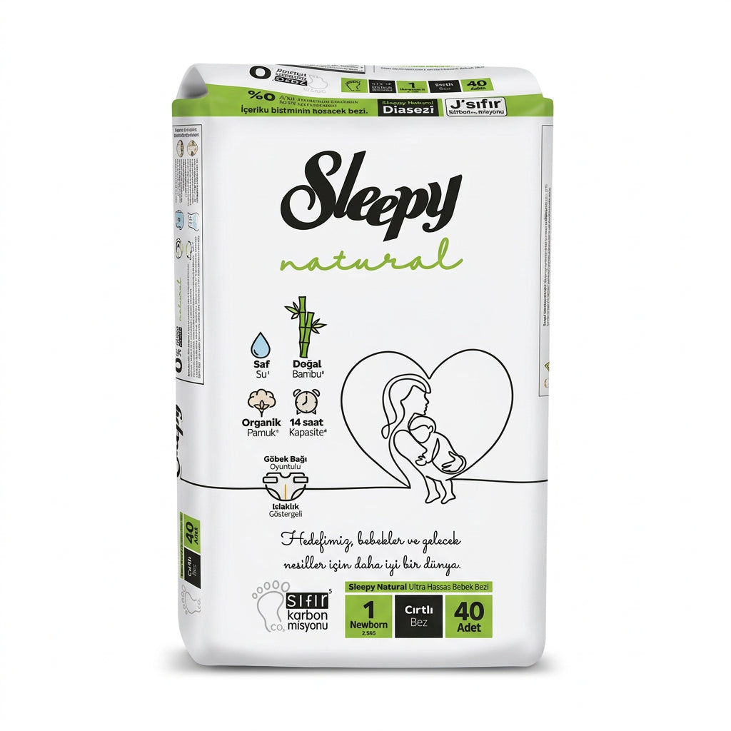 PAÑALES NATURAL VELCRO NEWBRN SLEEPY 40U