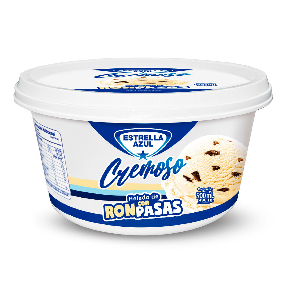 HELADO RON PASA ESTRELLA AZUL 900ML