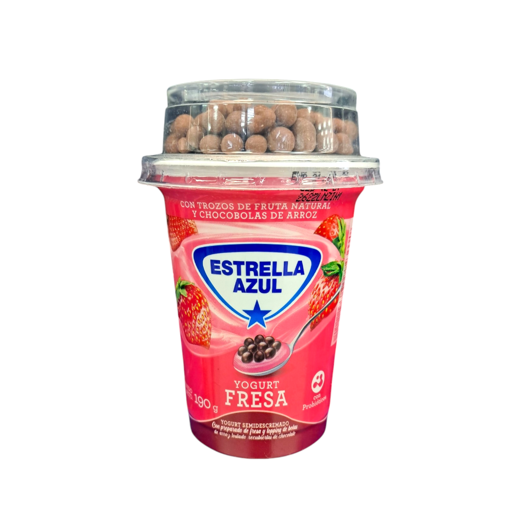 YOGURT FRESA TOPPING BOLITA 190GR