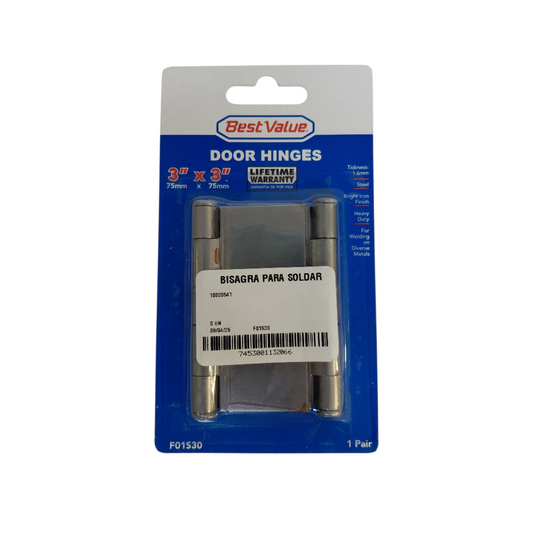 BISAGRA PARA SOLDAR DE 3"X3"