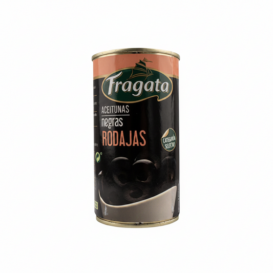 ACEITUNAS NEGRA RODAJA LATA FRAGATA 350GR