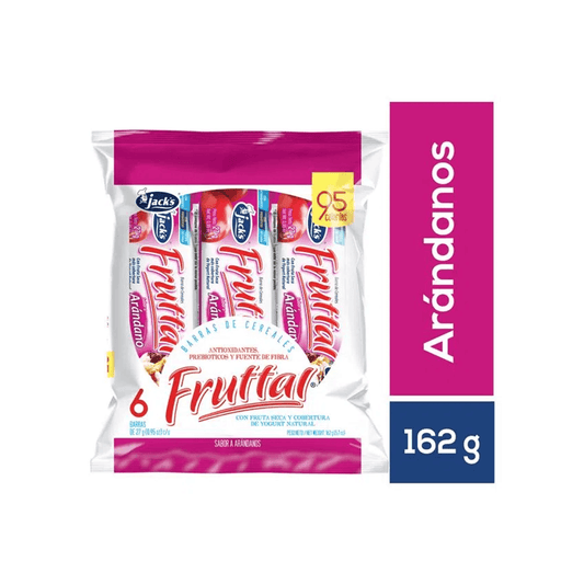 BARRA DE CEREAL ARANDANO FRUTAL JACKS 162GR