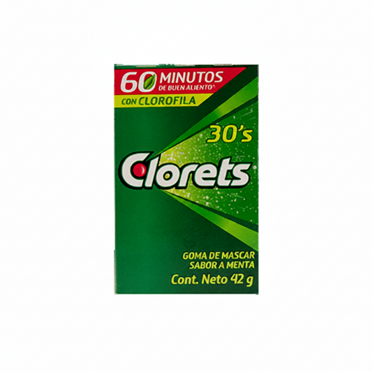 CHICLE SABOR MENTA CLORETS 42GR
