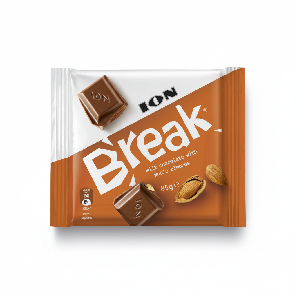 CHOCOLATE MILK ALMONDS BREAK ION 85GR
