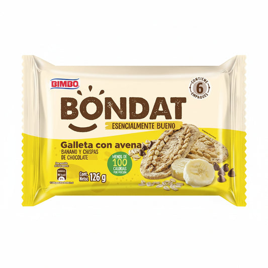 GALLETAS DE AVENA BANANO/CHOCO BONDAT 126GR
