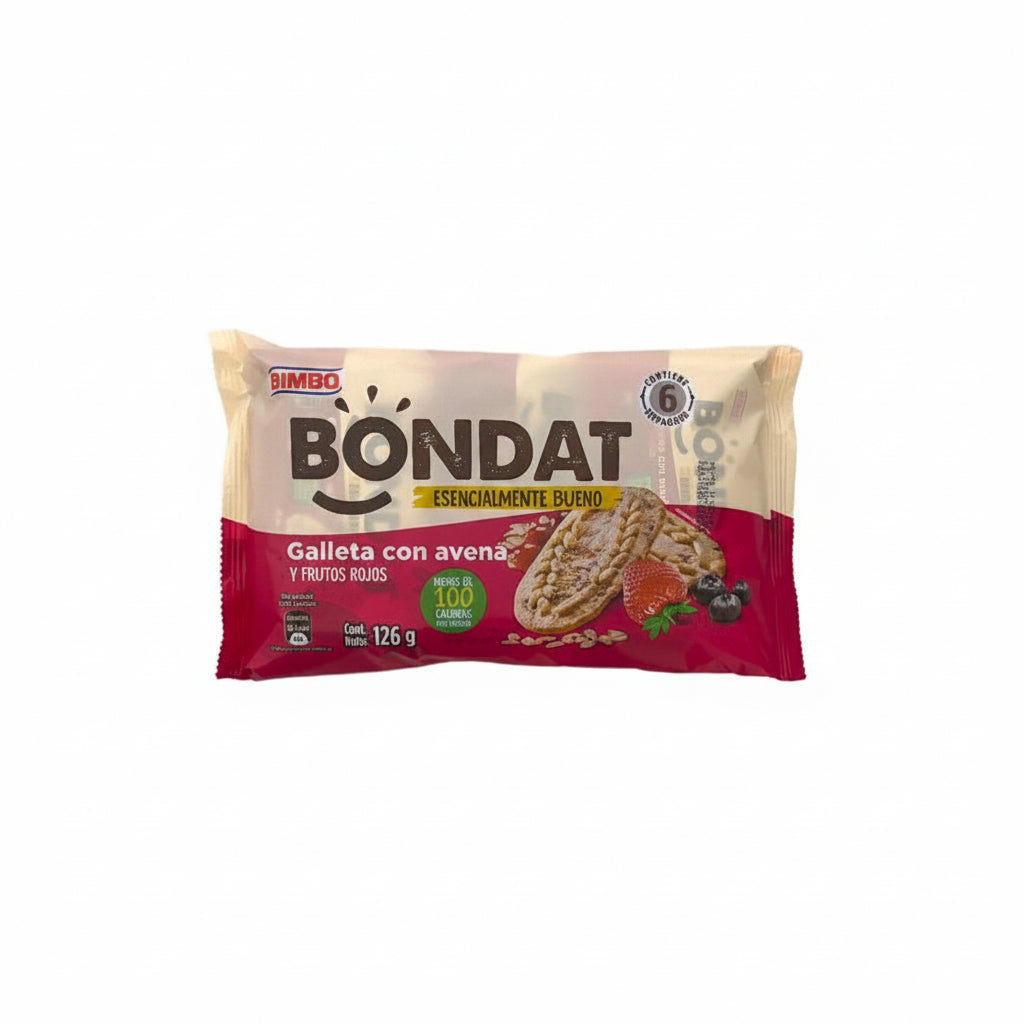 GALLETAS DE AVENA CON FRUTOS ROJOS BONDAT 126GR