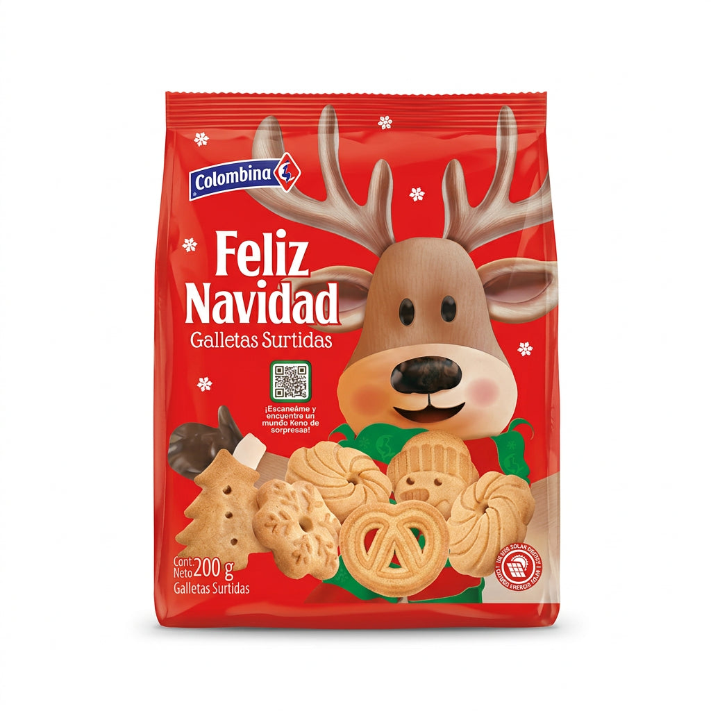 GALLETA BOLSA NAVIDEÑA COLOMBINA 200GR