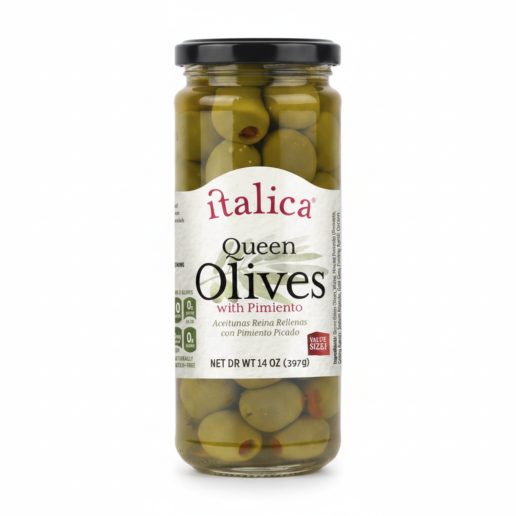 ACEITUNAS QUEEN RELLENAS 137 ITALICA 10GR