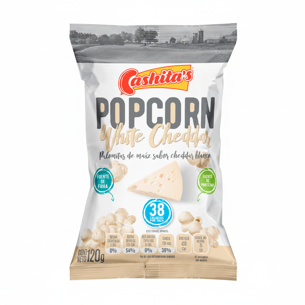 POPCORN WHITE CHEDDAR CASHITAS 120GR