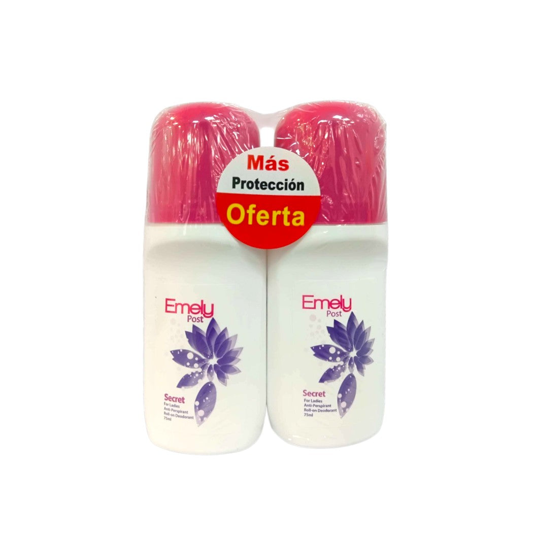 2PACK DESODORANTE SECRET LADY EMELY 75ML