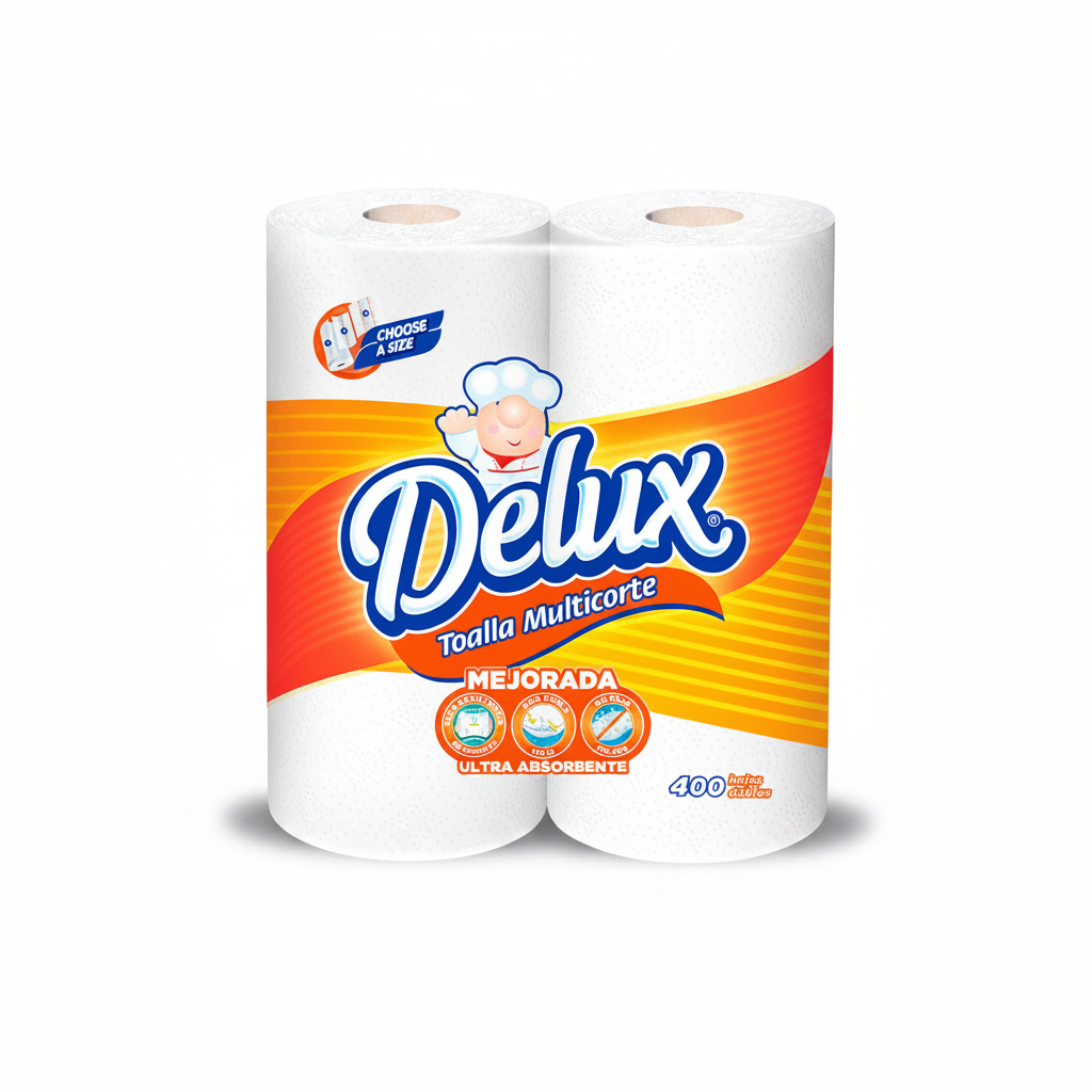 2PACK PAPEL TOALLA MULTICORTE DELUX