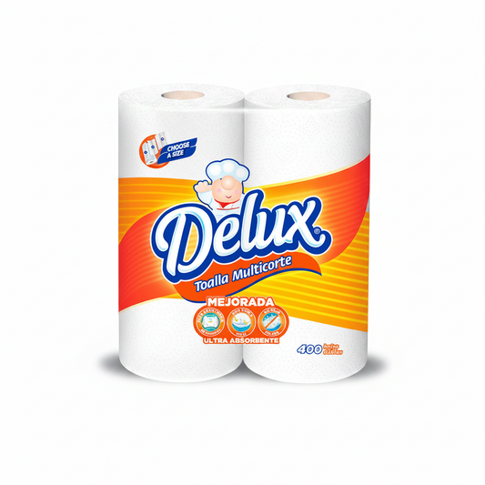 2PACK PAPEL TOALLA MULTICORTE DELUX