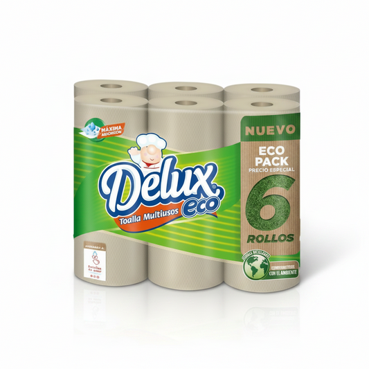 6PACK PAPEL TOALLA ECO NATURAL DELUX