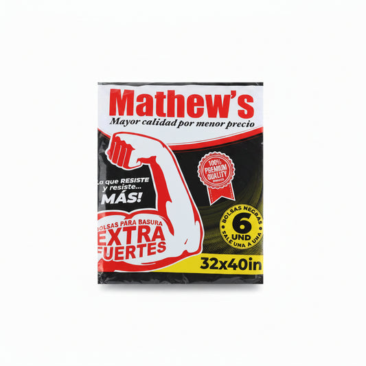 BOLSAS DE BASURA NEGRA MATHEWS 31X40