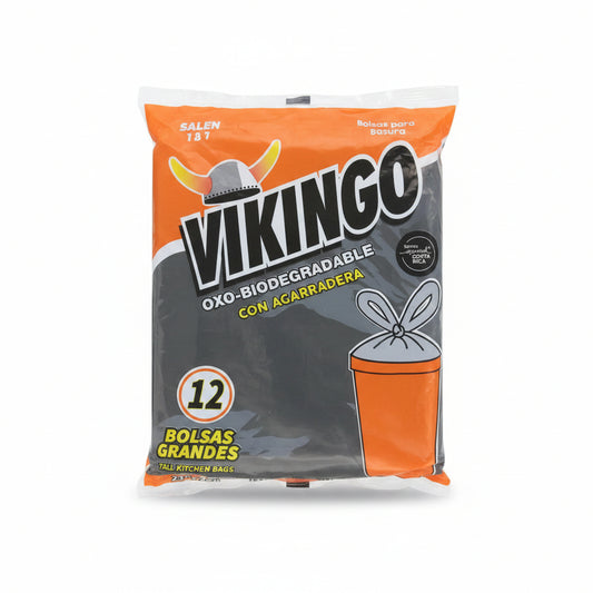 BOLSAS NEGRA CON AGARRADERA VIKINGO 23X26