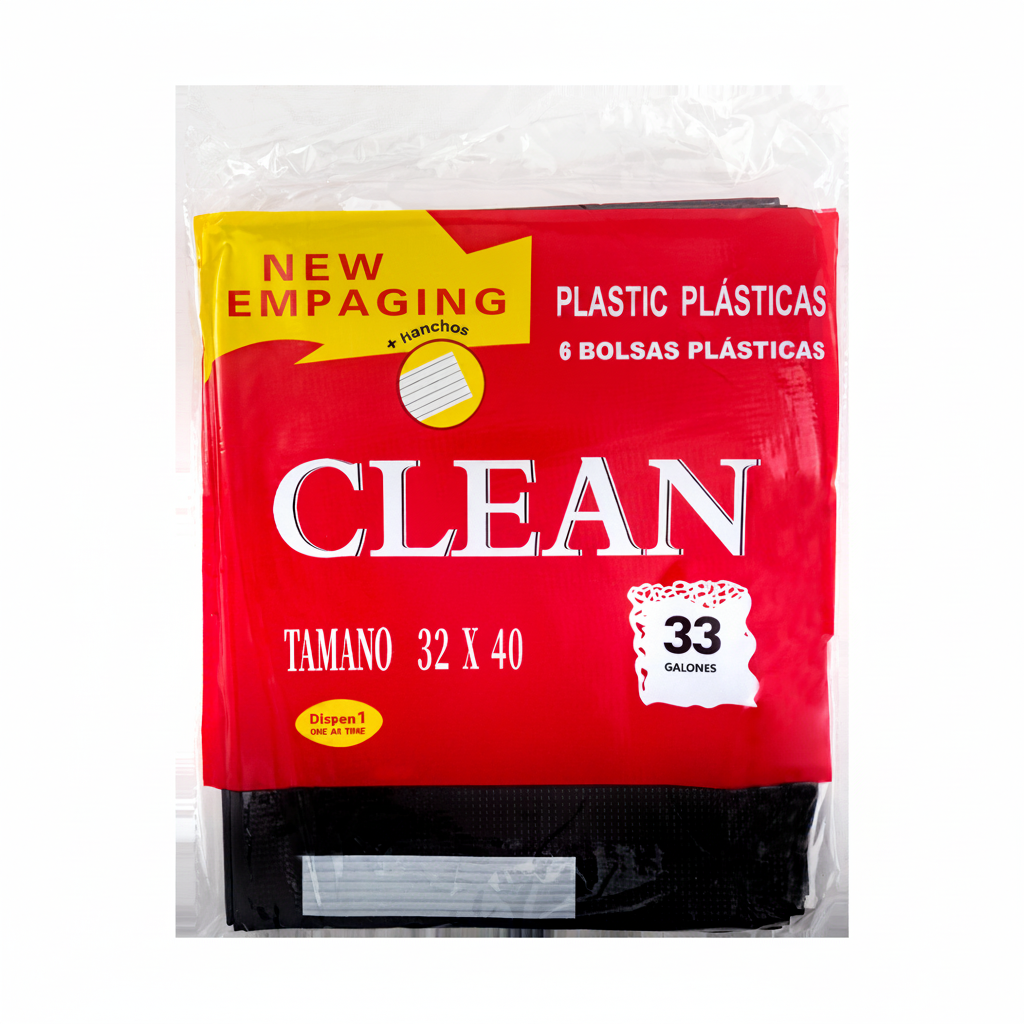 BOLSAS PLÁSTICAS PARA BASURA CLEAN 32X40