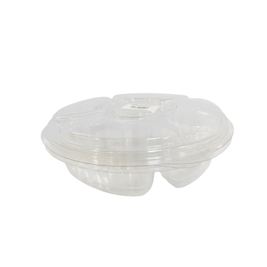 ENVASE REDONDO DE PLÁSTICO TRANSPARENTE CON TAPA 54OZ