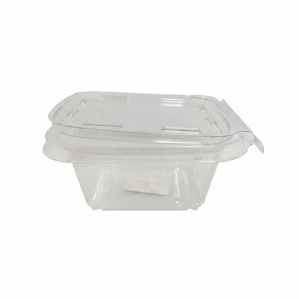 ENVASE PLÁSTICO TRANSPARENTE CUADRADO 16OZ
