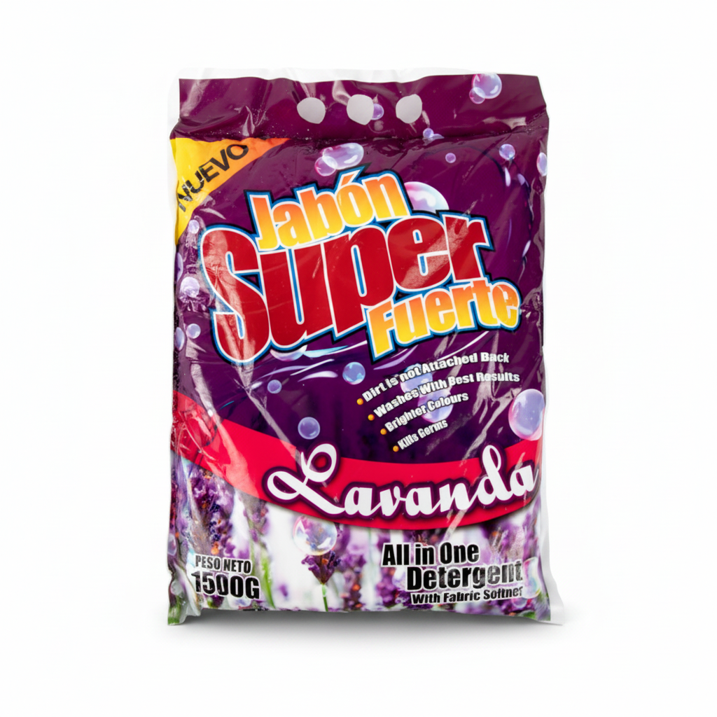 DETERGENTE EN POLVO LAVANDA SUPER  FUERTE 1500GR