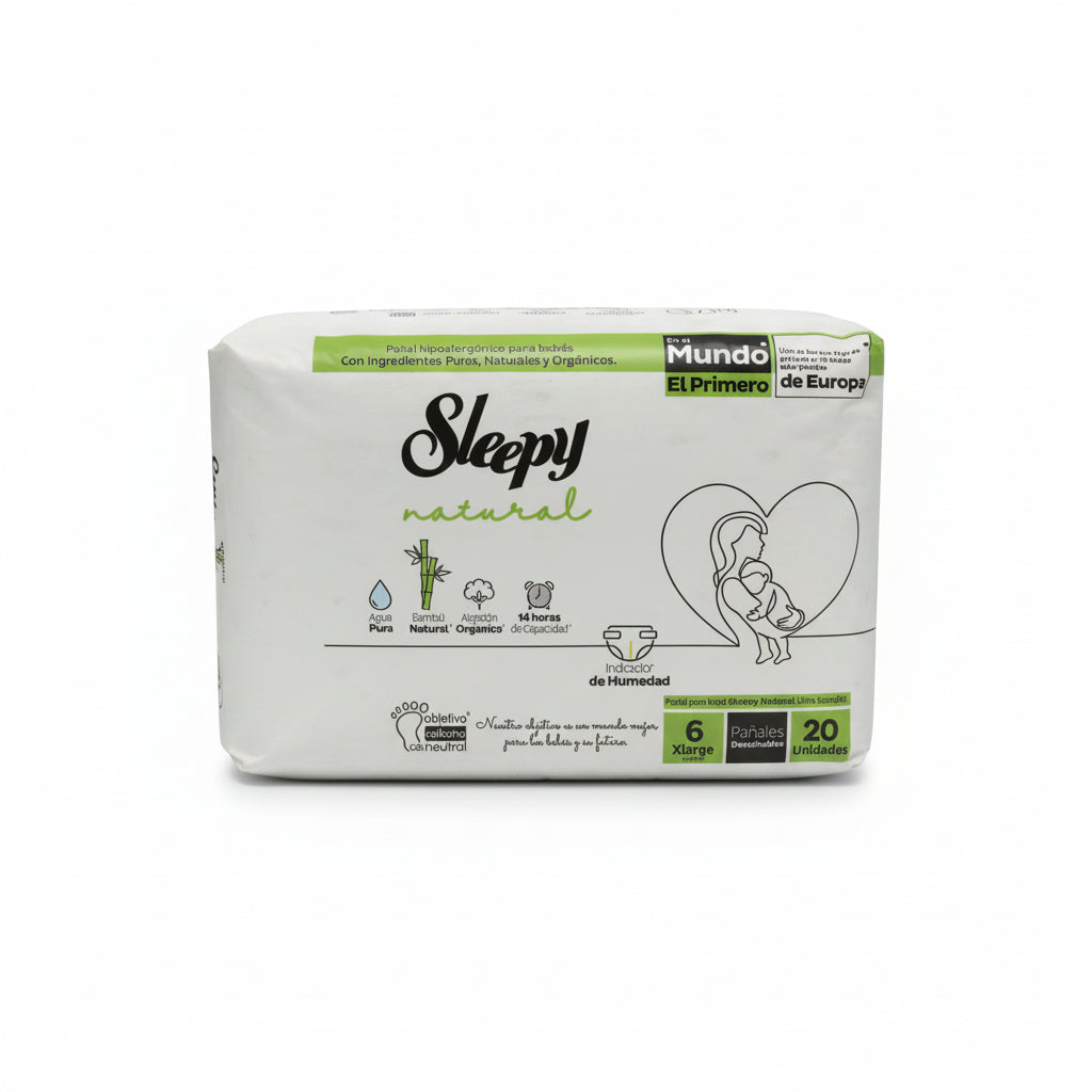 PAÑALES NATURAL XLARGE 15-25KG SLEEPY 20U