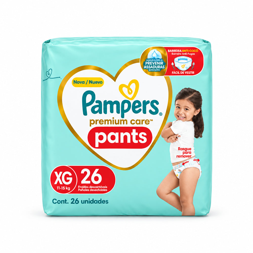 PAÑALES PANTS XG PREMIUN CARE PAMPERS 26U
