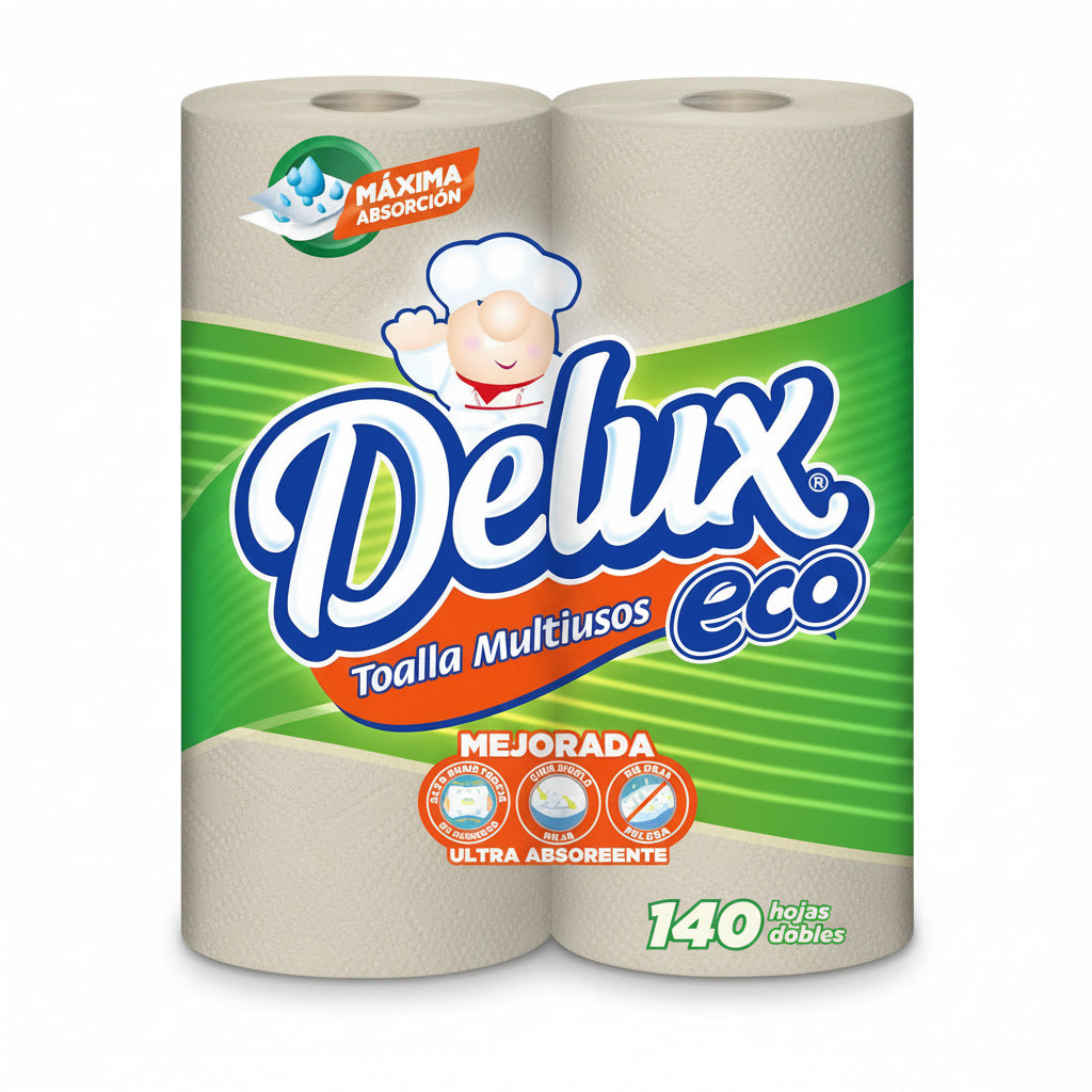 PAPEL TOALLA ECO DELUX 2 ROLLOS