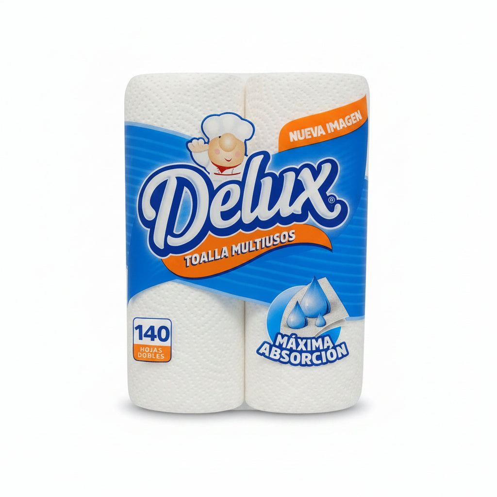 PAPEL TOALLA BLANCA DELUX 2ROLLOS 140H