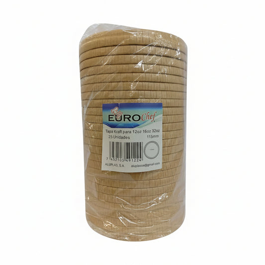 TAPA KRAFT PARA 12OZ EURO CHEF 25U