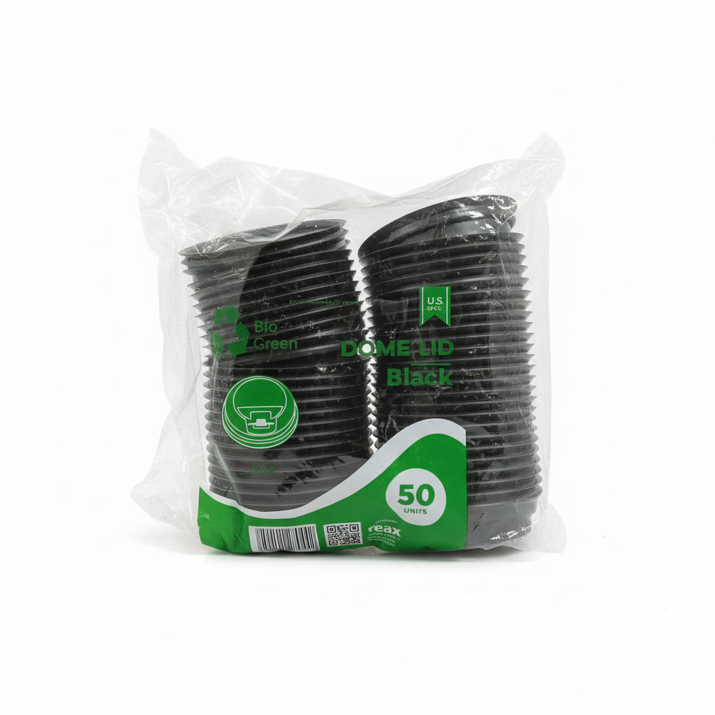 TAPAS PLÁSTICAS PARA CAFE NEGRA 6OZ