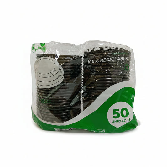 TAPA PLÁSTICA COLOR NEGRA 8OZ