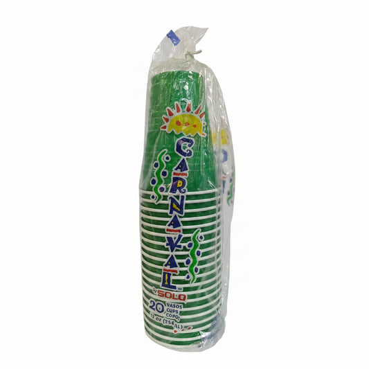 VASO PLÁSTICOS VERDE CARNAVAL 12OZ